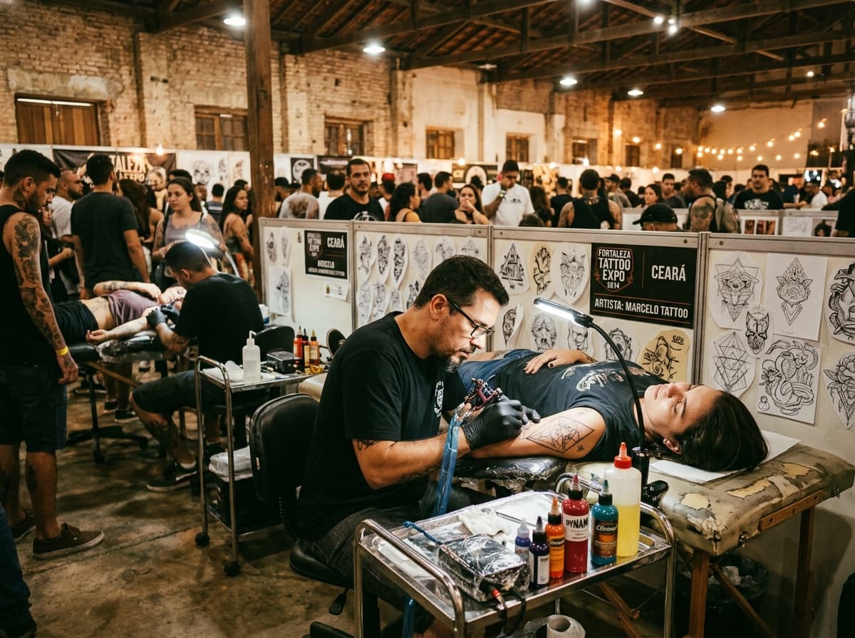 Convenção e bancadas de tatuadores na 1ª edição no Kukukaya em 2014